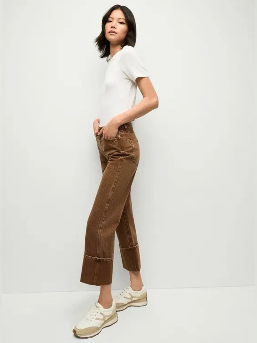 Veronica Beard Dylan Cuffed Straight Leg Pant